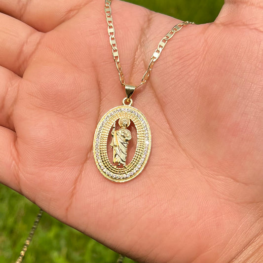 Oval San Judas necklace