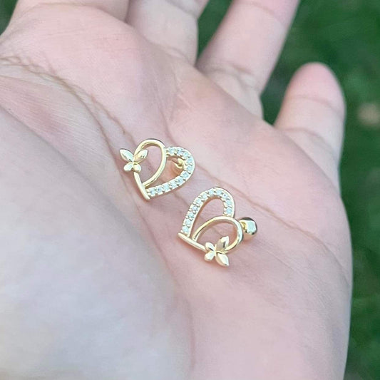 Heart butterfly earrings